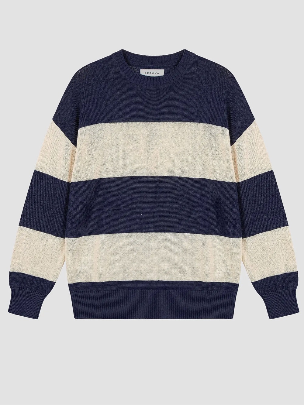 Seroya linen cotton blend striped cassian sweater